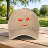 Red Devil Evil Smile Washed Baseball Cap Unisex Casual Duckbill Hat Retro Sports Fashion Outdoor Travel Gift