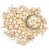 Round Beads - CTOP - Natural Wood - Assortment of 385 Pieces - Mixed - DIY