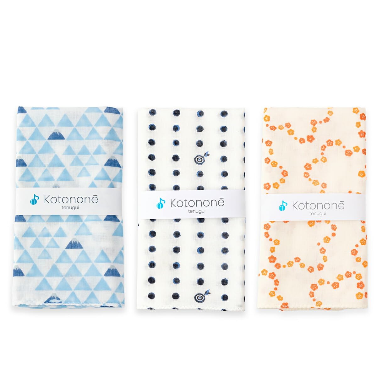 

CRASEED Hand Made in Uroko Fuji Flower 34cm x Set of Kotonone Towels, Gauze, Japan, Anti-Fray, Apple, Mameshibori, Pattern, 88cm, 3,