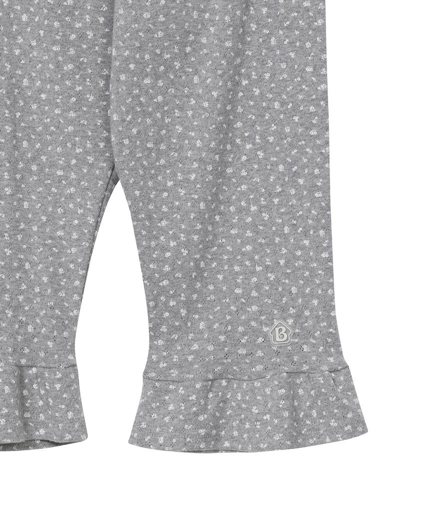 BAUF Flower Frill Leggings Pants [Gray]