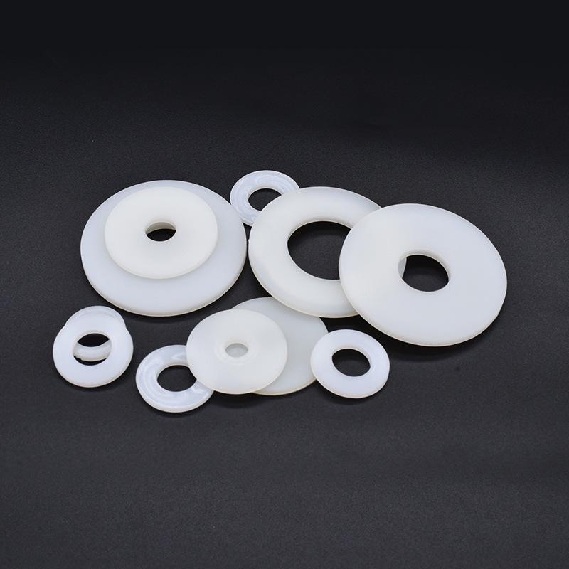 Yigu High-Temperature Wear-Resistant White Nylon Flat Washer, Sizes M2-M24