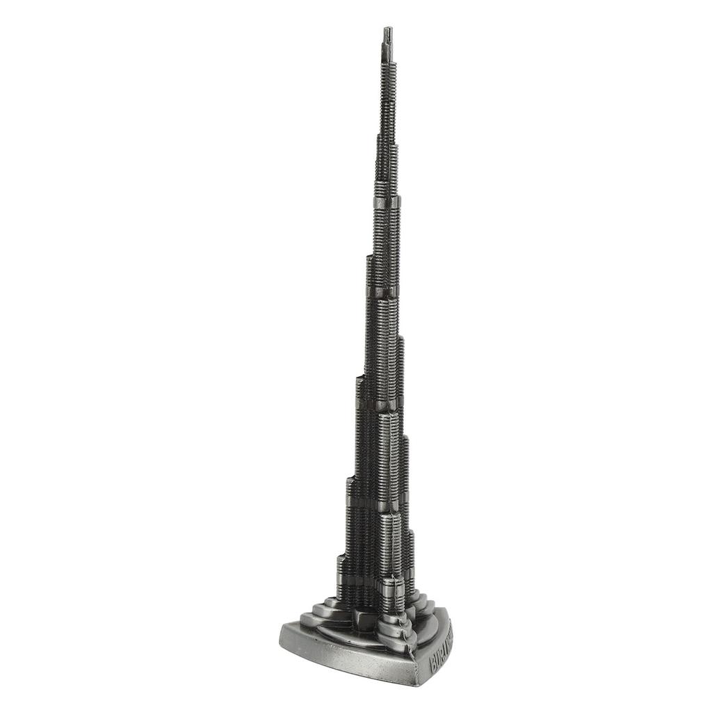 Burj Khalifa Tower Model Gray Alloy Miniature Dubai Tower Ornament Dubai Landmark Building Model