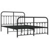 Vidaxl Metal Bed Frame with Headboard and Footboard, Black, 140X200Cm