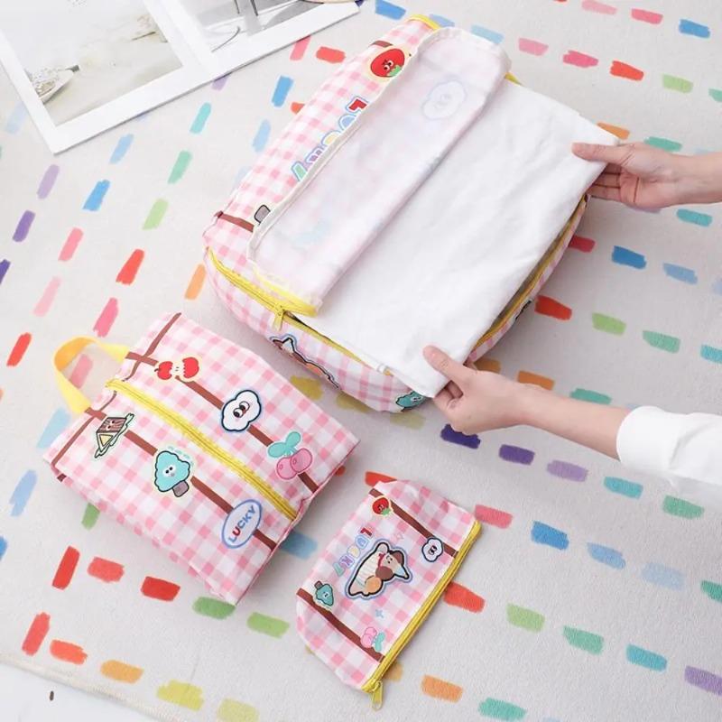 5pcs/set Travel Portable Storage Bag, Travel Clothes, Underwear, Shoes, Waterproof, Suitcase Compartment, Clothing Storage Bag