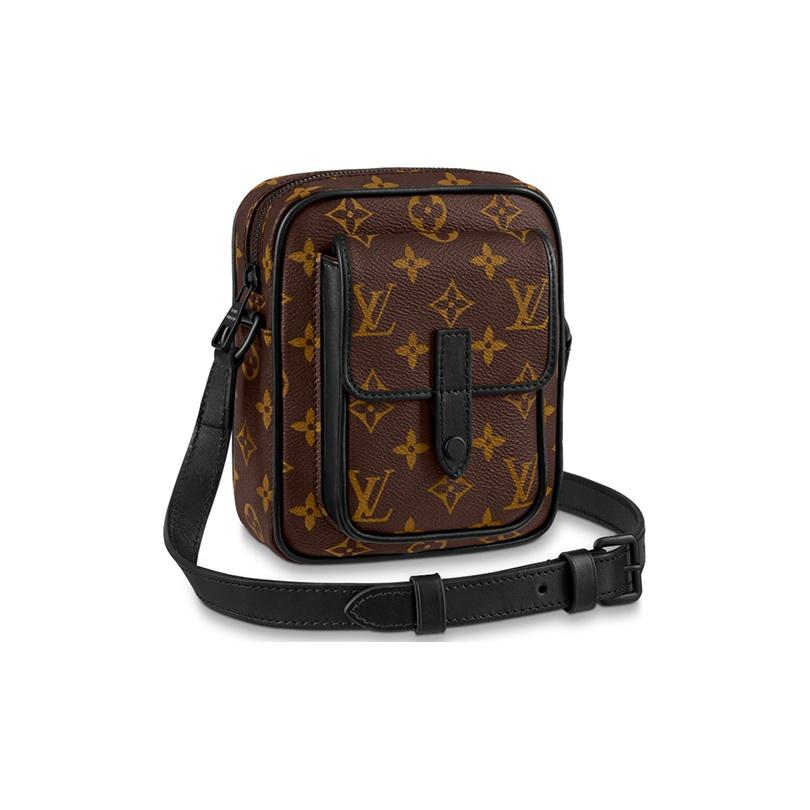 

Сумка через плече Louis Vuitton Christopher з канви Monogram та шкіряною обробкою, велика чоловіча сумка через плече, коричнево-чорна, M69404 Basic Set (Bag+Dust Bag)