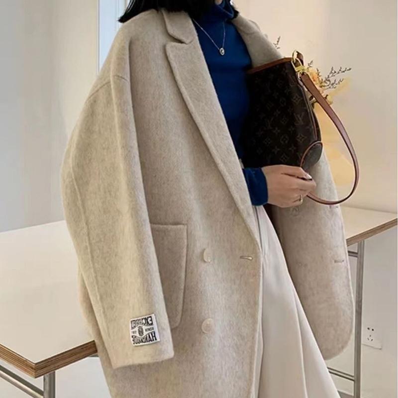Loose Long Sleeve Turn Down Collar Coats Women Coat Winter Autumn