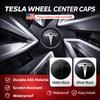 4 ks Pro Tesla středové krytky kol Sada krytů loga pro Model 3 Y S X, Náhradní emblém krytu náboje, Matná černá & Stříbrná černá