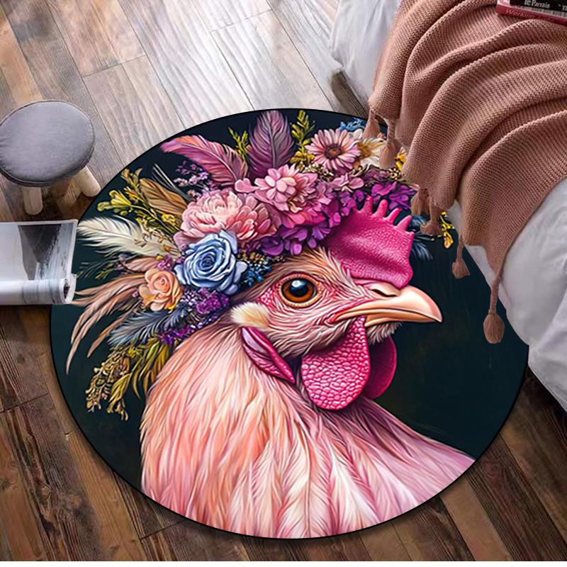 Tapis Rond Animal 1424 - Tapis Décoratif de Bureau Pour Salon Chambre Tapis de Porte Tapis de Sol Tapis pour Zone de Chaise d'Ordinateur