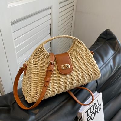 Mode handgewebte Stroh Strandtaschen Grace Frauen handgemachte Korb Schultertasche Sommer Bohemian Reise Umhängetasche Marke Handtaschen