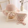 New Kids Girls Flower Summer Caps Fashion Children Sunscreen Sun Hat Straw Hat Bag for Beach  for 2-8 Years Kids
