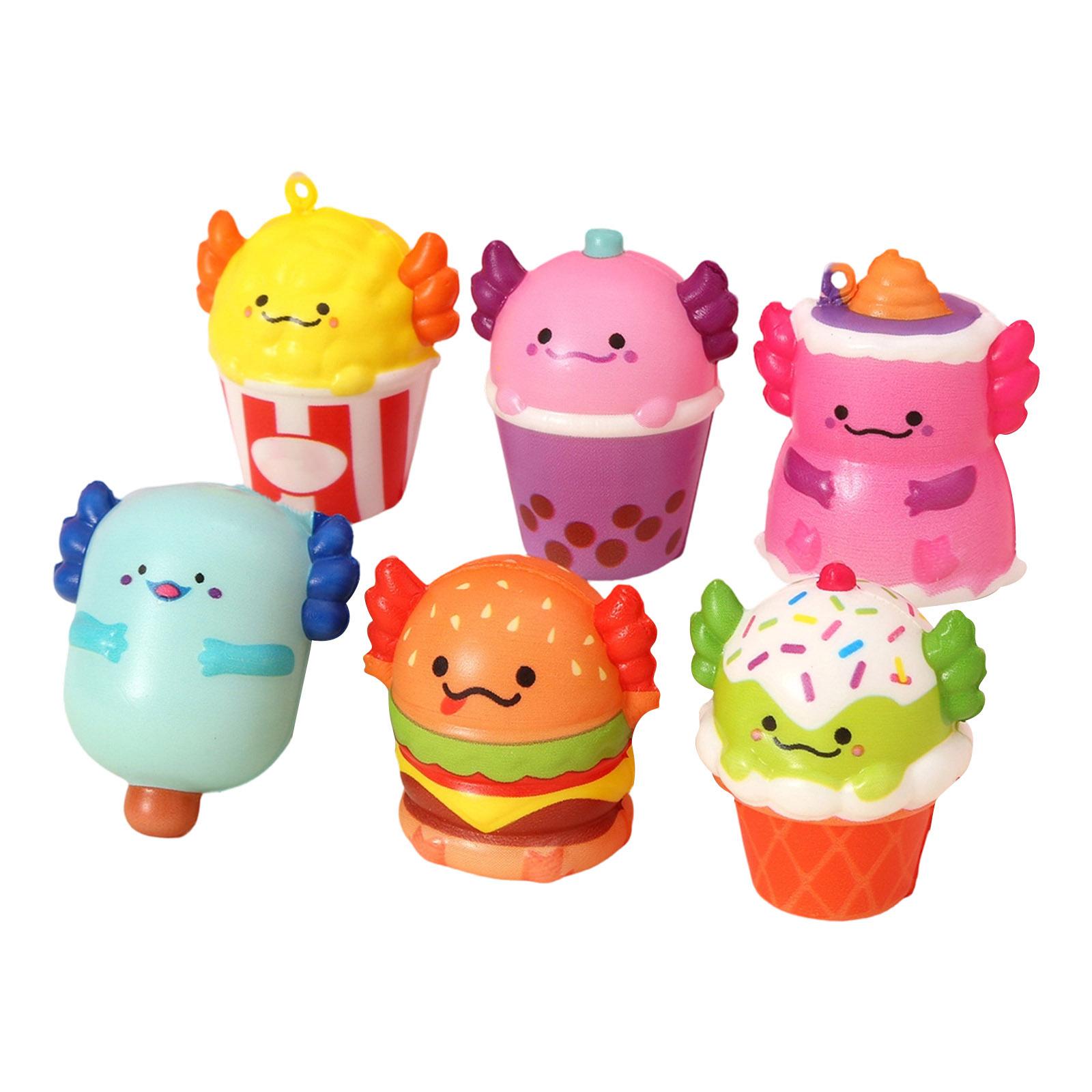 

Food Toys Set Soft Squeeze Stress Relief Toys for Kids and Adults Cute Animal Food Shaped Fidget Toys Collection for Desk Decoration and Sensory Play One Size