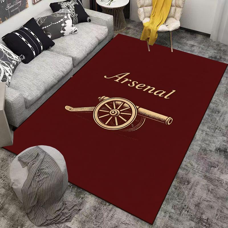 "Red Carpet with Arsenal Text and Cannon Design for Home Decor" Suitable for use as an anti-slip for living room bedroom sofas