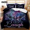 Animal Duvet Cover Set Gecko and Crane Bohemian Exotic Tribal Style Bedding Set Cool Animal Chic King Size Polyester Qulit Cover