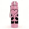 1PC Twin Panda Hug 750ml Color Plastic Sports Water Bottle Leakproof Flip Straw Lid Suitable for Sports Office Home Use