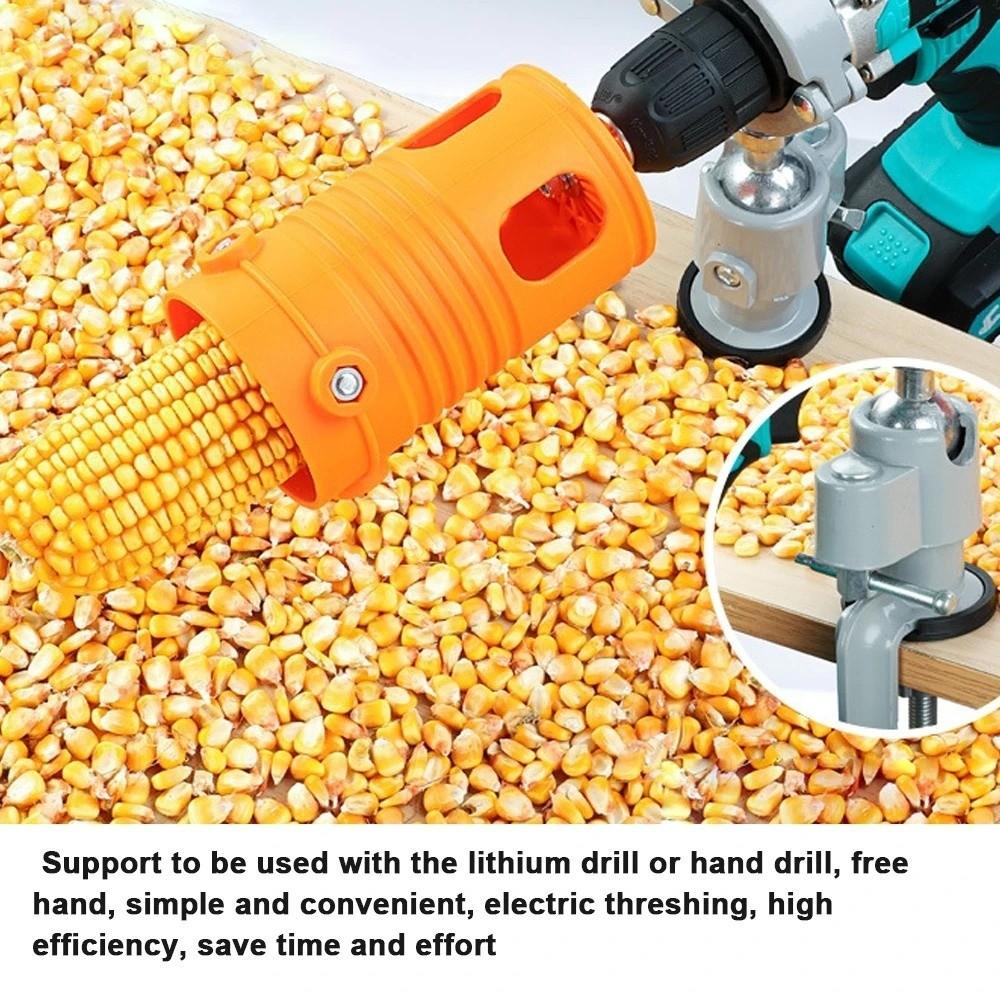 Durable Portable Corn Thresher Automatic Electric Drill Use Corn Peeling Machine Labor Saving Grain Wrapping Tool