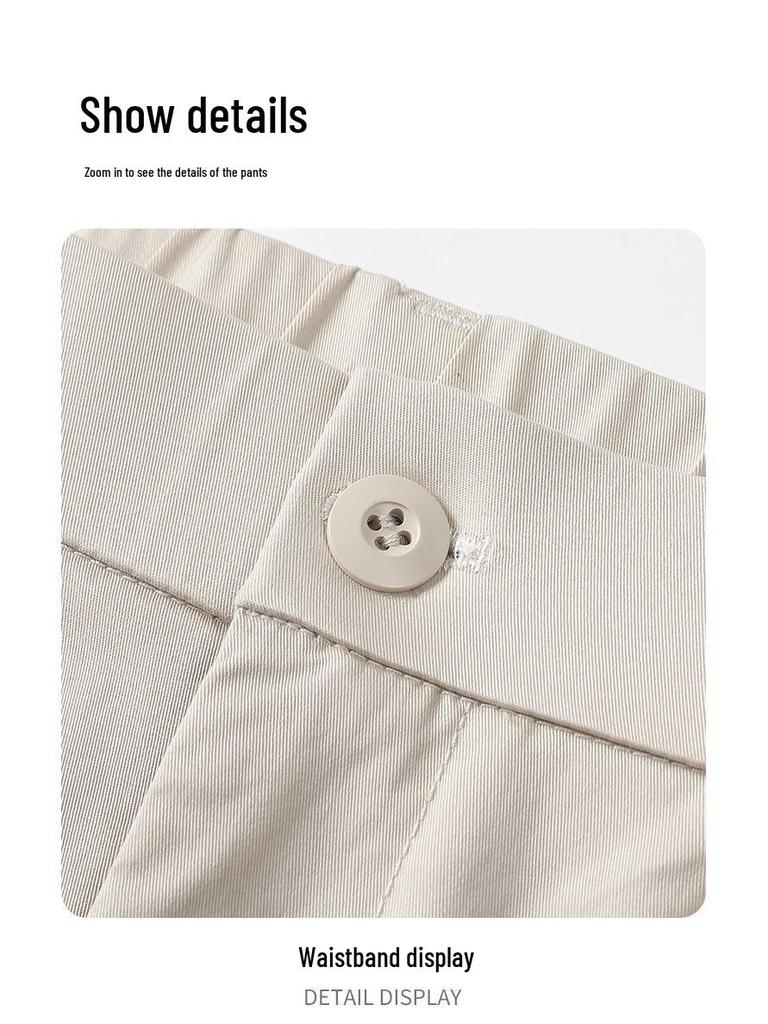 2026 Spring/Summer Men's Korean Style Faux Cowhide Zipper Casual Pants - Loose, Comfortable, Versatile, Fashionable