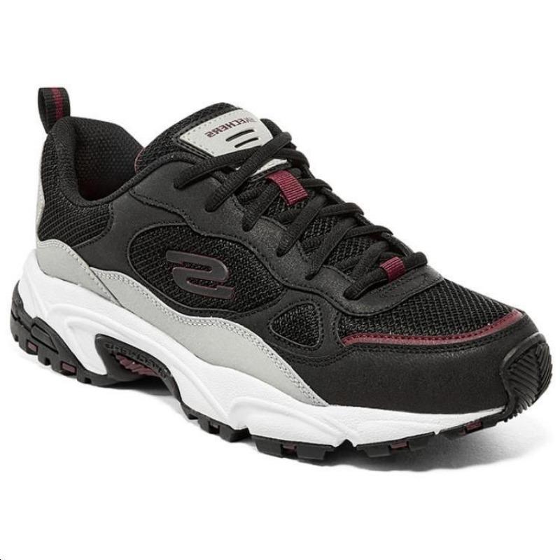 Skechers Men Synthetic Comfort Low Top Dad Shoes Black Grey 51706-BKGY