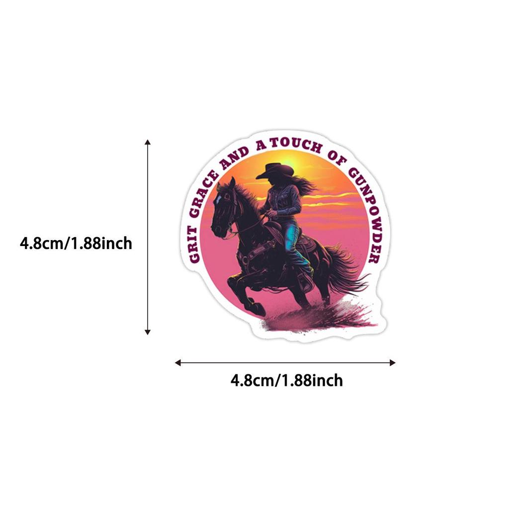 50pcs Retro Western Cowboy Cultural Stickers for Journal, Suitcase, Notebook, Refrigerator Decoration
