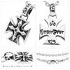 Gin no GRAN DEUR Sapphire Iron Cross Silver 925 Necklace with Simple Iron Cross Medal [Shinjuku Kura] Chain, Men's Cross,
