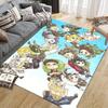 Demon Slayer Character Group Square Area Rug, Non-Slip Floor Mat for Home Office, Perfect Gift for Demon Slayer Fans