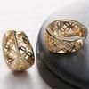 European and American Fashionable Women's Simple Retro Hollow Four Leaf Petal Ear Buckle, Personalized and Creative Exquisite Earrings