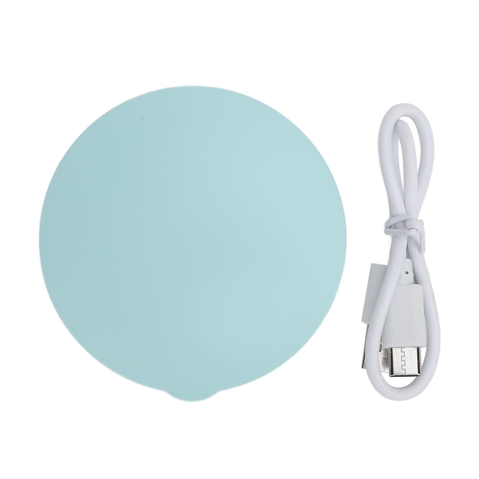 Mini Makeup Mirror with Light 2X Magnification Rechargeable White Light Folding Stepless Dimming LED Light Green