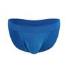 Men's Low Waist Ice Silk Triangle Briefs - High Elasticity, High Cut, European Size, Solid Color 3D Design.