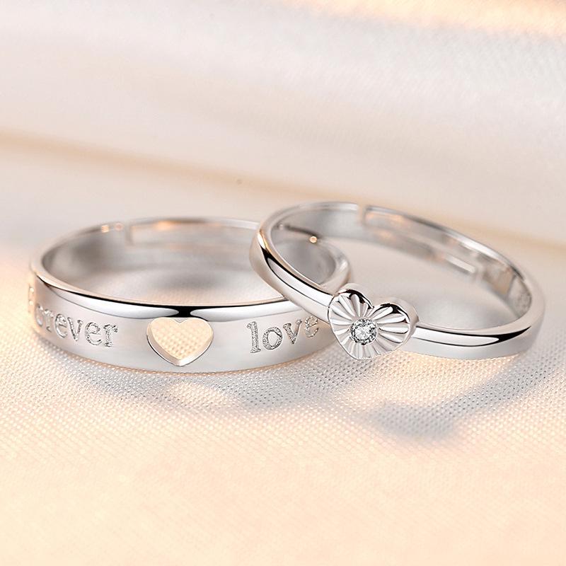 Adjustable Cross Couple Rings: Simulated Diamond Wedding Bands for Men & Women - Simple & Fashionable Design