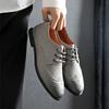 Fashion Flat Bottomed Business Men's Leather Shoes Leisure British Classic Style Office Dress and Party Luxury Adult Shoes Brogue