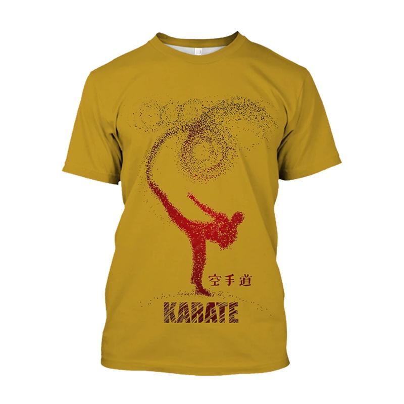 3D Printed Japan Training T Shirt Men Karate Pattern T-Shirts Fashion Round Neck Pullover Oversized Short Sleeve Tees Sport Tops