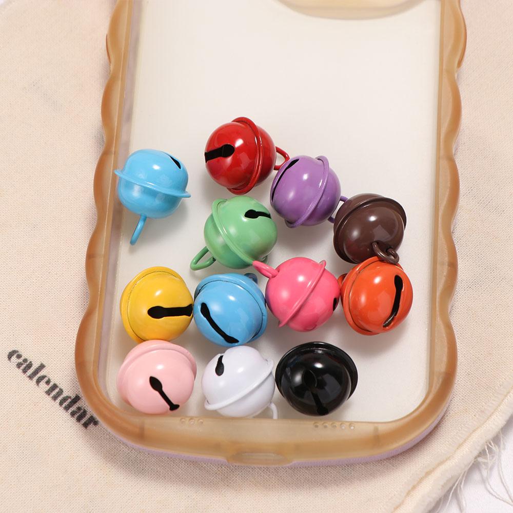 5pcs Candy Color Jingle Bells Metal Beads 18mm Metal Bell Ring Pendant Bracelet