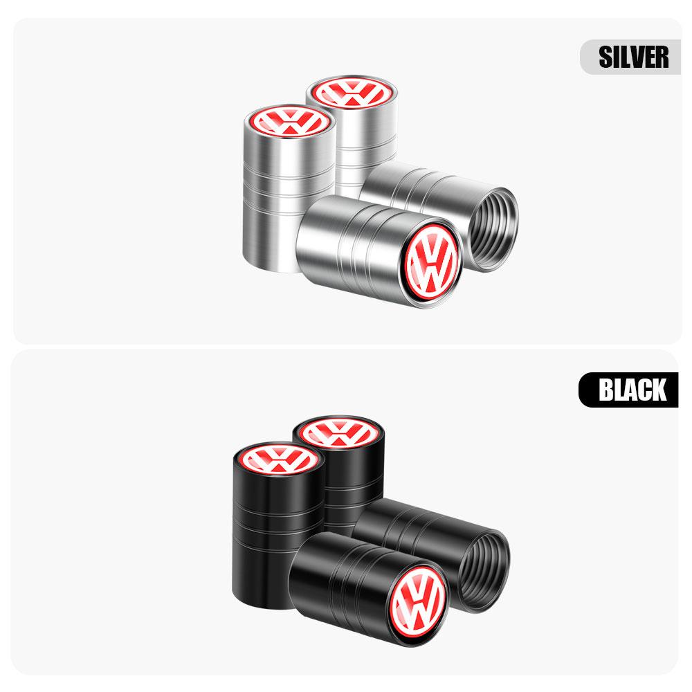 4PCS 3D Metal Car Wheel Tires Valve Caps Tyre Dust Cover For Volkswagen Polo Sharan Golf Scirocco Touran Touareg VW GIT Tcross BA5