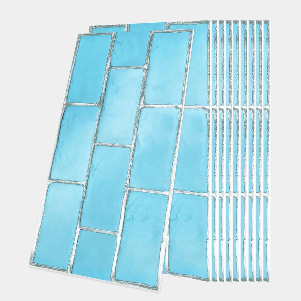 10/20/30Pcs 3D Mosaic Tile Stickers - Waterproof PVC Wall Decals - Thickened Self-Adhesive Brick Wallpaper for Kitchen & Bathroom - Multiple Designs