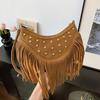 Wholesale Maillard Brown Fringed Bag 2025 Autumn New Bohemian Retro Versatile Messenger Bag