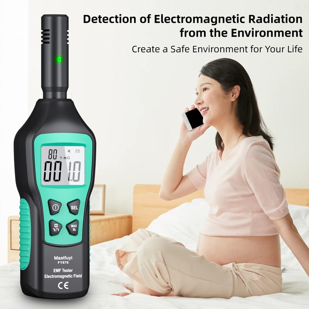 EMF Meter, Electromagnetic Radiation Detector, Digital LCD EMF Detector, EMF Tester for Ghost Hunting, Home, Office, Outdoor, Indicator Lights, Audibl