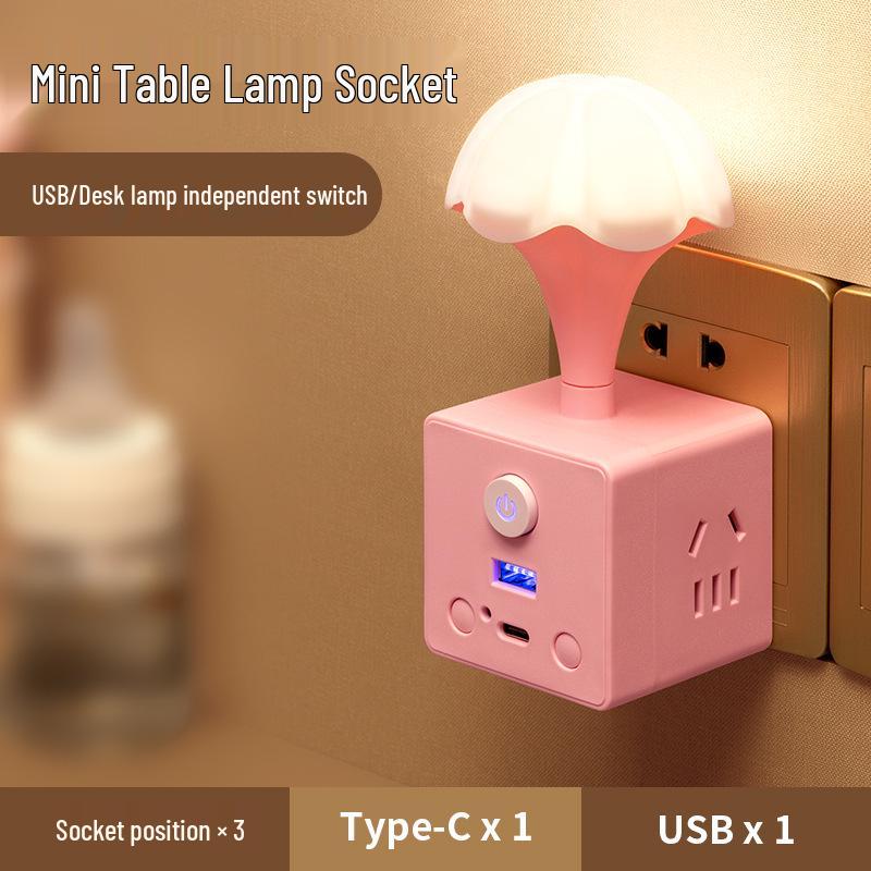 Multifunctional Cube Power Strip with USB and Night Light