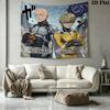 Onepunch Man Wall Tapestry Aesthetic Wall Hanging Printed Fabric Blanket Decorative Tapestries For Bedroom Living Room Home Decor
