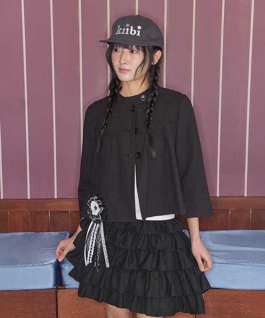 Kiibi Logo Button Cap Black