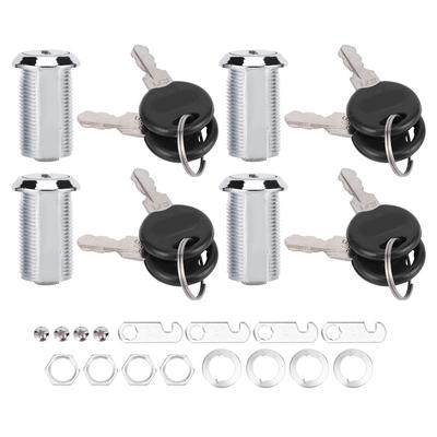 4 Set Cam Lock Zinc Alloy File Cabinet Mailbox Drawer Slidding Door Safety Locks with