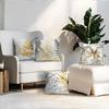 Vintage Gray And Gold Leaves Cushions Pillowcase Polyester Cushion Cover Throw Pillow Pillowcover Home Car Sofa Decor