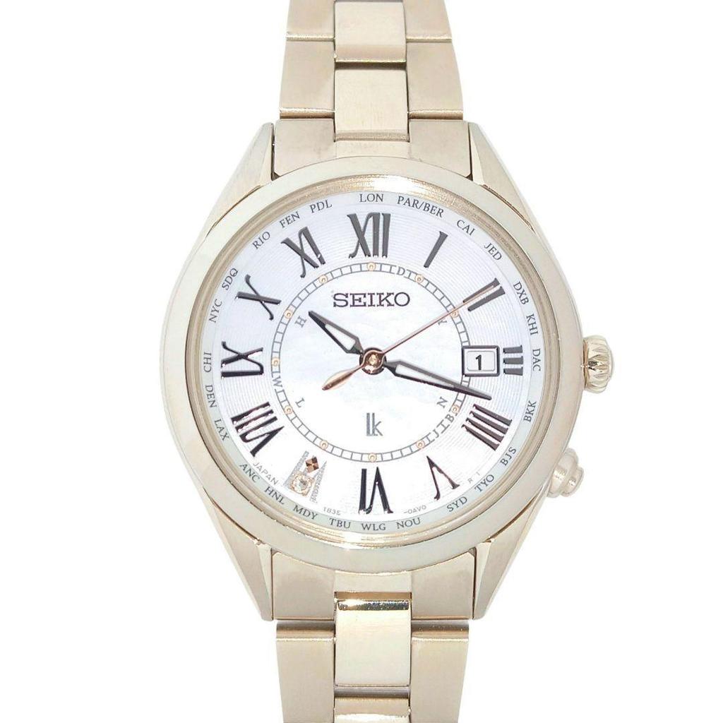 Used [Unused grade18cm] Seiko Rukia Radio Solar Diamond Titanium Gold