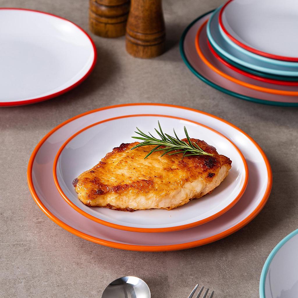Commercial Round Melamine Tableware Plates – Restaurant Stir-Fry, Buffet, Imitation Bone Porcelain, Flat Design.