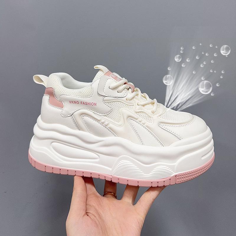 Inner height increase women's autumn new thick-soled white shoes casual shoes low-top breathable sports women's shoes