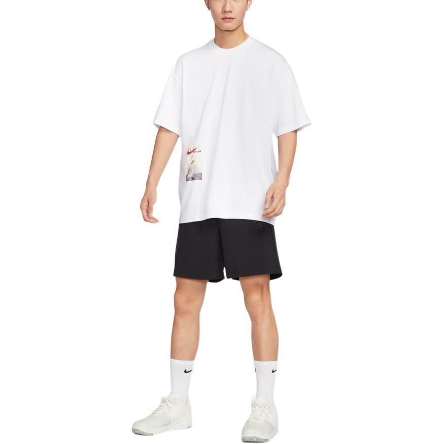 Nike T Shirts Men's White Crew Neck Moderate HQ9253-100