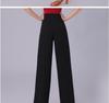 Women's High Waist Wide Leg Latin and Ballroom Dance Pants