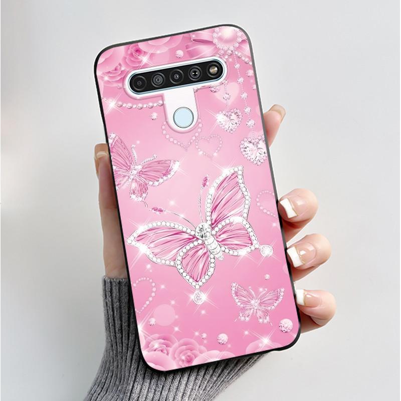 Printing Pattern Case For LG Q61 / LG K61 / LG Q70 Cover Fundas Soft Silicone Black Shell Cute Flower Cartoon Casing Coque Capa