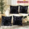 Gothic Black Cat Moon Star Pillow Covers Pattern Cushion Cover Suitable for Sofa Bedroom Car Pillow Cover