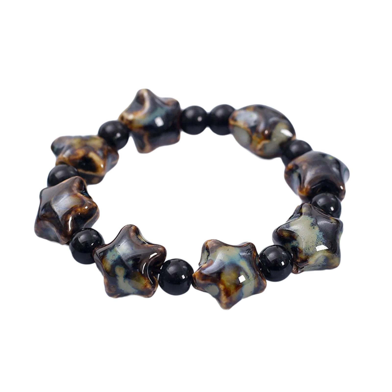 

Красочный браслет из керамических бусин в кошачьем стиле, ручной работы, с красочной кошкой для женщин и подростков 29