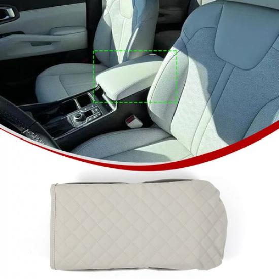 Gray PU Leather Center Console Armrest Box Cover Trim For Kia Sorento