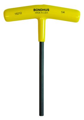 BONDHUS Hex 152mm Overall Length Overall 135mm Shaft 105mm Handle Black Oxide 15212 1/4-inch T-Handle, [152mm Length, Length, Length], Finish, 6HT1/4,